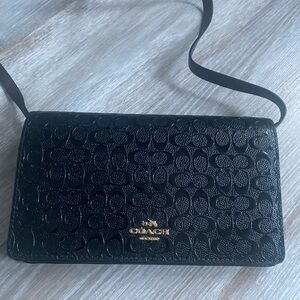 COACH Embossed Fold over Crossbody purse